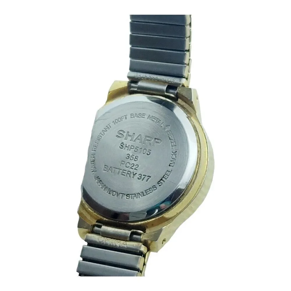 Vintage Sharp Gold Stretch SHP5105 304 Japan WR100FT Stainless‎ New Battery